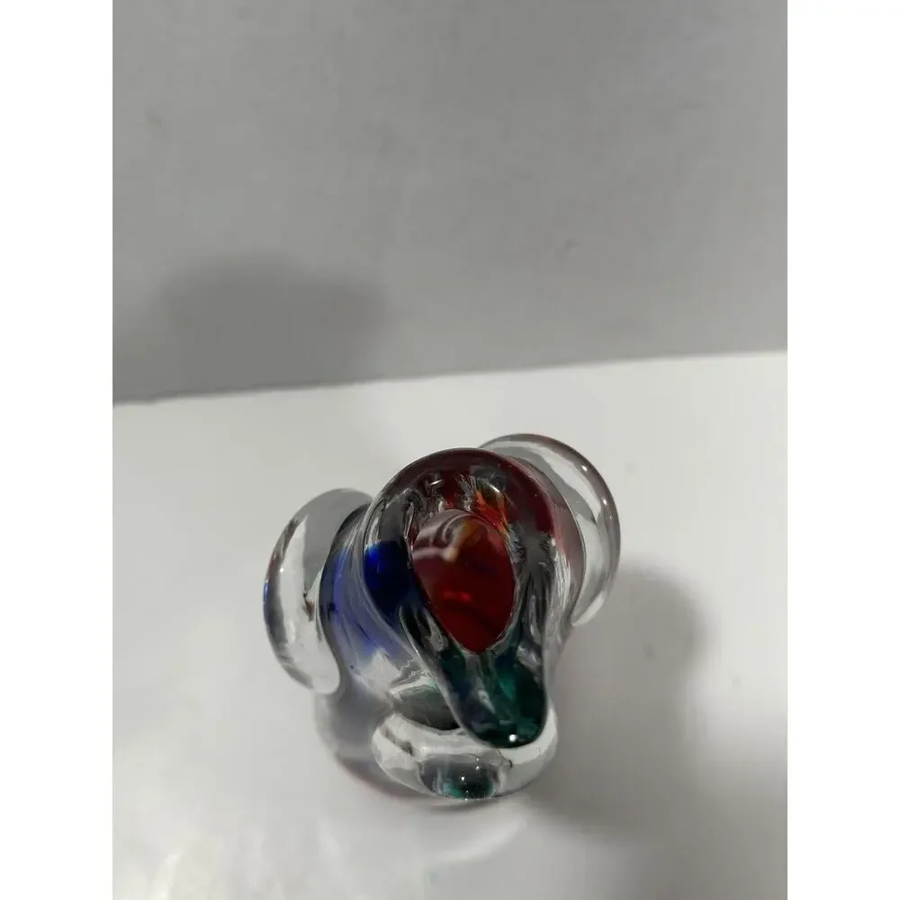Gorgeous Pair 2 Vintage Art Glass‎ Murano Dolphin Shaped Sommerso Style Vase